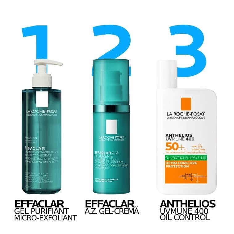 Pachetul Effaclar Anti-Imperfectiuni & Protectie SPF50 cu Effaclar A.Z.