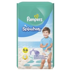 Scutece chilotel pentru apa Splashers Baby Shark, Marimea 5-6, 14+ kg, 10 bucati, Pampers