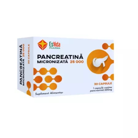 Pancreatina Micronizata 25000, 30 capsule – Esvida Pharma