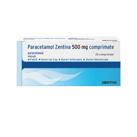 Paracetamol 500mg, 20 comprimate, Zentiva