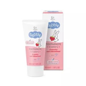 Pasta de dinti cu aroma de capsuni +6l, 50ml, Bebble