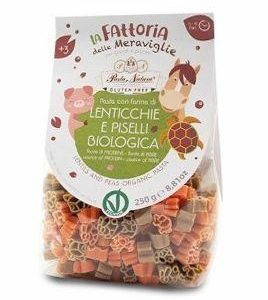 Paste pentru copii din linte rosie si mazare verde eco, fara gluten,250g, Pasta Natura