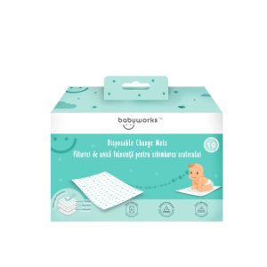 Paturica de unica folosinta pentru schimbarea scutecului, 10 bucati, Baby Works