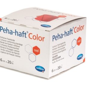 Peha-haft bandaj autoadeziv Color rosu 6cm x 20m (Hartmann)