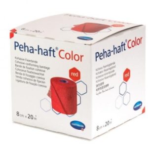 Peha-haft bandaj autoadeziv Color rosu 8cm x 20m (Hartmann)