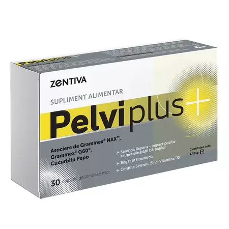 Pelviplus 30 capsule – Sanatatea prostatei si vitalitatea masculina, Zentiva