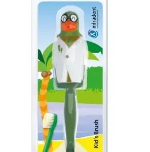 Periuta de dinti copii papagal, cu capac, 3 ani, Miradent