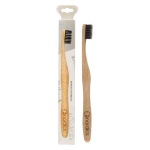 Periuta de dinti pentru adulti din bambus, gri, Nordics