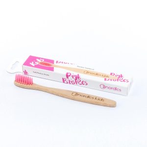 Periuta de dinti pentru copii din bambus, roz, Nordics