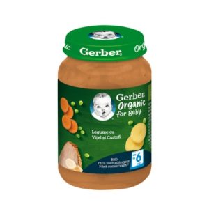 Piure bio din Legume cu vitel si cartofi, 190 gr, Gerber