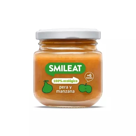 Piure Bio din pere si mere +6 luni, 130 g – Smileat