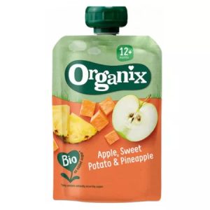 Piure din mere, cartof dulce si ananas bio, +12 luni, 100g, Organix