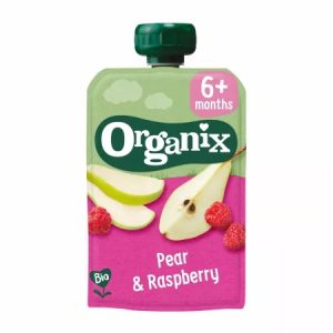 Piure din pere si zmeura bio, +6 luni, 100g, Organix