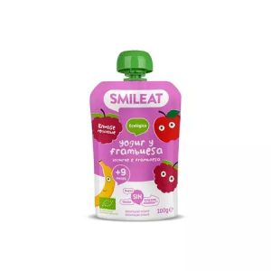 Piure zmeura si iaurt grecesc Bio, +9l, 100g, Smileat