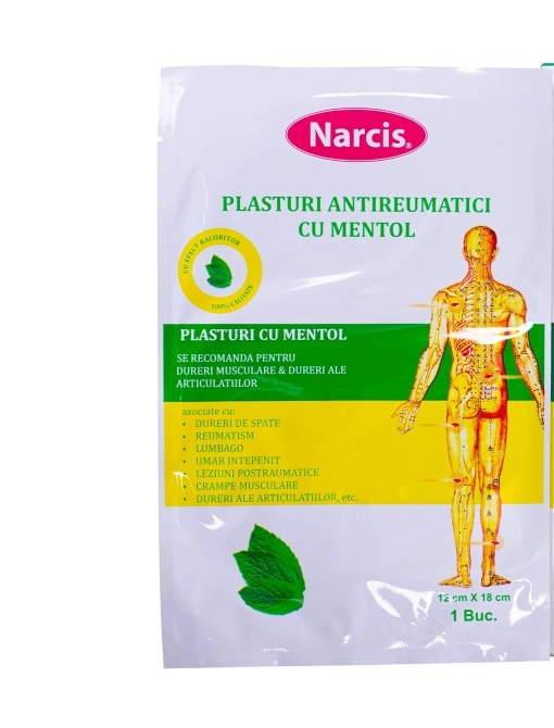 Plasture antireumatic cu mentol 12x18 NARCIS 1buc