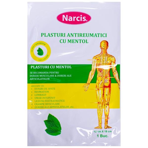 Plasturi Antireumatici cu Mentol, 12 x 18 cm, Narcis