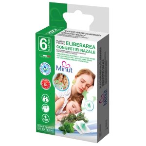 Plasturi eliberare congestie nazala, 6 bucata, Minut