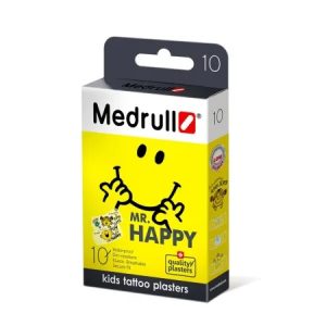 Plasturi sterili pentru copii Mr. Happy tatoo, 10 bucati, Medrull