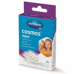 Plasturi transparenti rezistenti la apa Cosmos Aqua, 20 bucati, Hartmann