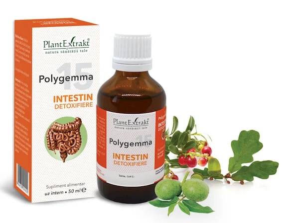 Polygemma 15, Intestin detoxifiere, 50 ml, Plant Extrakt