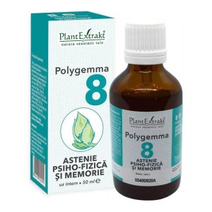 Polygemma 8, Astenie psiho-fizica si memorie, 50ml, PlantExtrakt