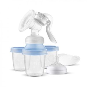 Pompa de san manuala cu recipente de stocare lapte, SCF430/13, Philips Avent