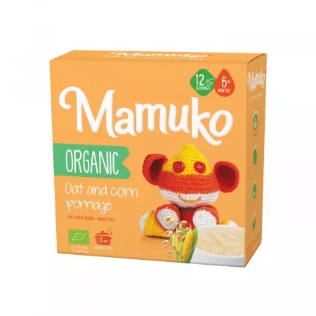 Porridge Bio din ovaz si porumb, +6luni, 200g, Mamuko