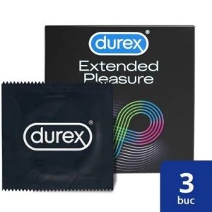 Prezervative Extended Pleasure, 3 bucati, Durex