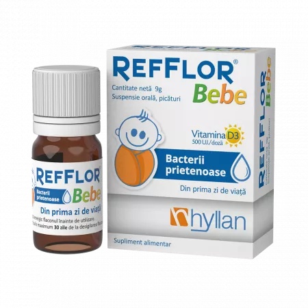 Probiotice Refflor Bebe suspensie orala, 9 g, Hyllan