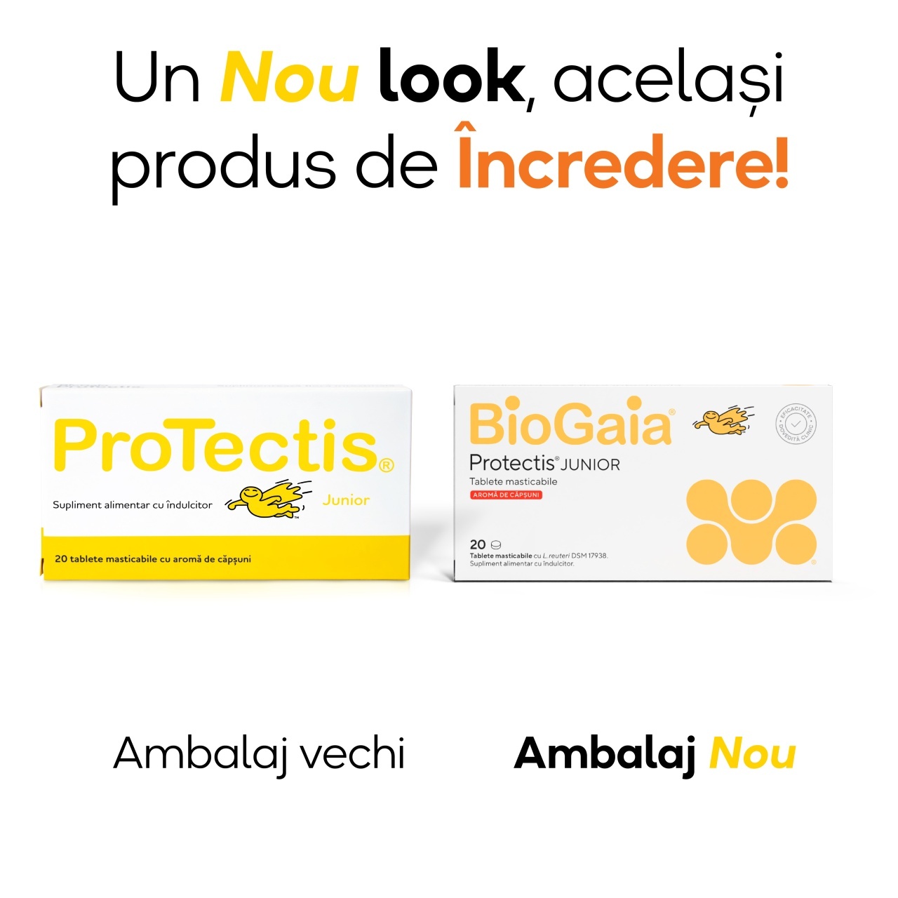 Protectis Junior cu aroma de capsuni, 20 comprimate, BioGaia