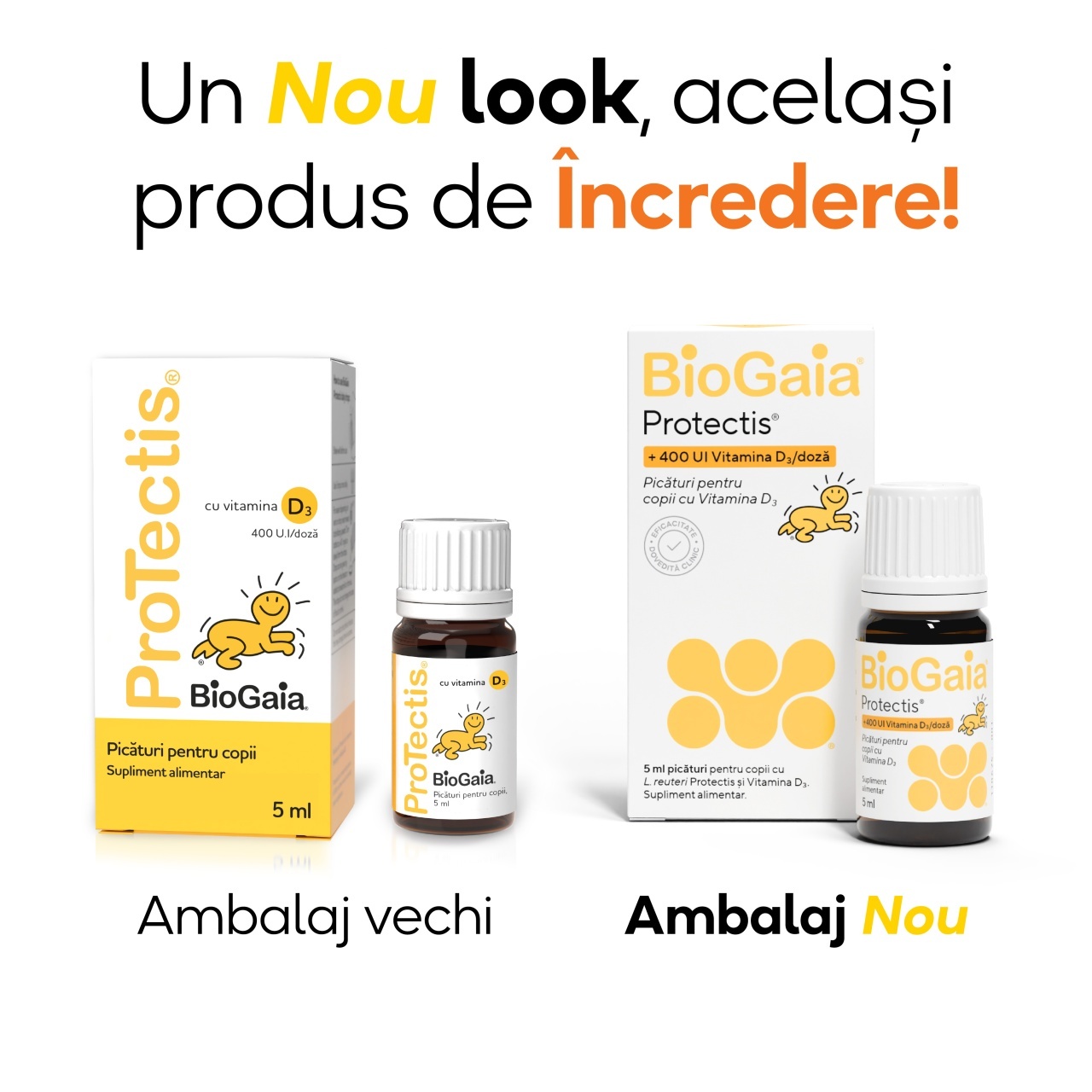 Protectis picaturi cu vitamina D3 pentru copii, 5ml, BioGaia