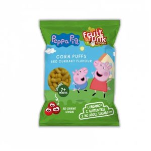 Pufuleti bio cu aroma de coacaze Peppa Pig, 50g, Fruit Funk