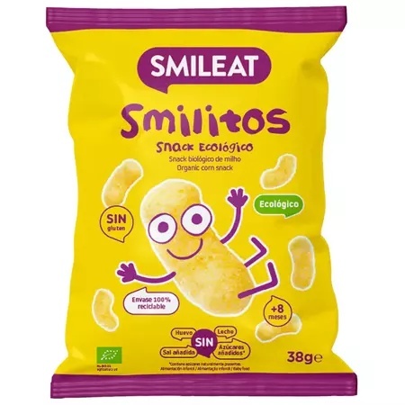 Pufuleti Smilitos Bio cu ulei de masline +8 luni, 38 g – Smileat