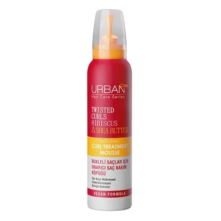 ratament spuma pentru par cret cu Hibiscus si unt de Shea, 150 ml, Urban Care