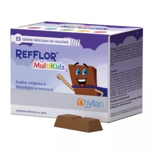 Refflor Multikids cu aroma de ciocolata, 15 tablete, Hyllan