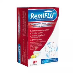 Remiflu, granule pentru solutie orala, 8 plicuri unidoza, Antibiotice Iasi