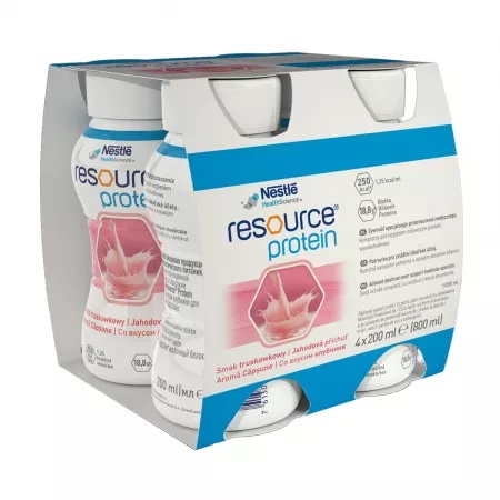 Resource 2.0 + Protein Capsuni, Fara Gluten, 4x200ml | Nestle