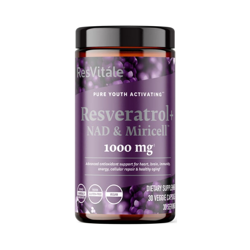 ResVitale Resveratrol + NAD & Miricell cu Spermidina – Suport Anti-Aging, Energie si Longevitate, 30 capsule