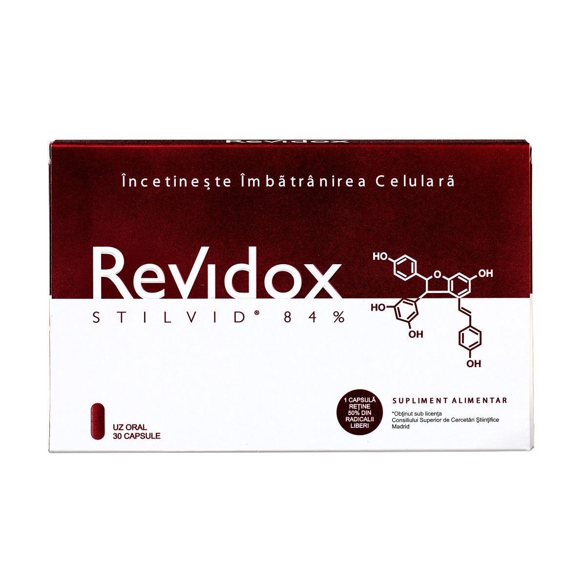 Revidox - resveratrol 100% bioactiv, 30 capsule, Actafarma