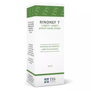 Rinonef-T picaturi nazale, 5mg/ml + 5mg/ml, 10ml, Tis Farmaceutic
