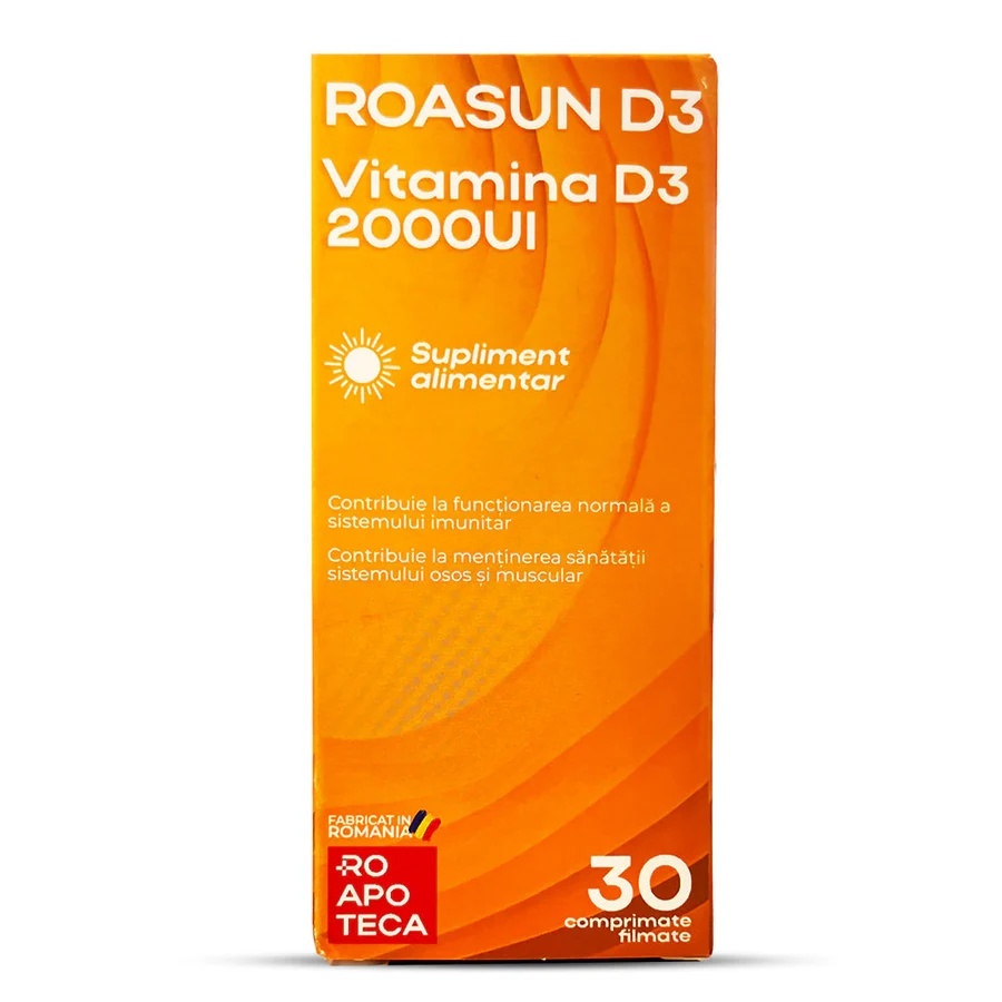 Roasun Vitamina D3 2000ui, 30 comprimate filmate, Roapoteca