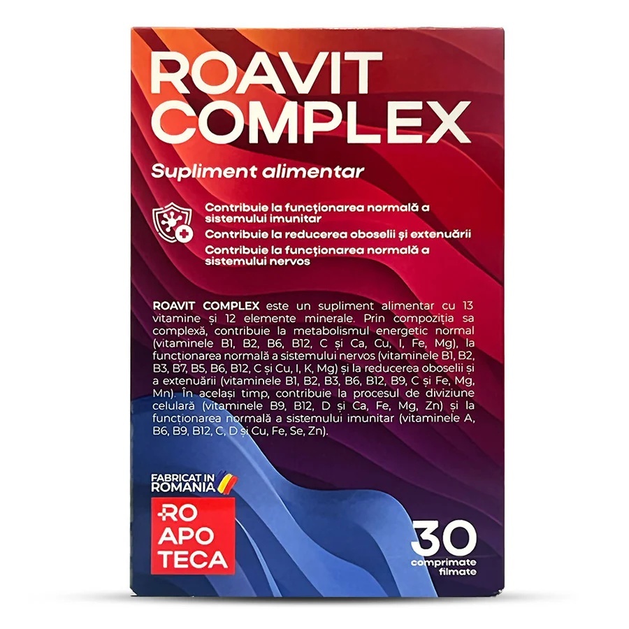 Roavit Complex Multivitamine, 30 comprimate filmate, Roapoteca