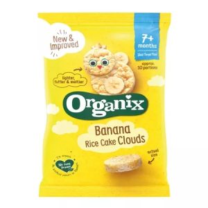 Rondele din orez expandat cu banane bio, 7+, 40g, Organix