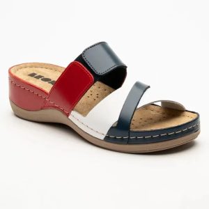 Saboti medicali ART909, albastru/alb/rosu, nr. 37, Leon