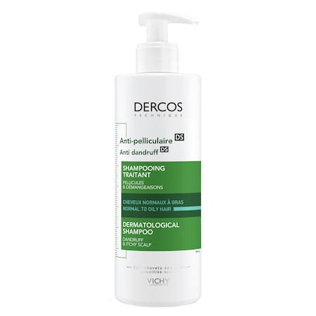 Sampon anti-matreata Dercos pentru par normal/gras, 390 ml, Vichy