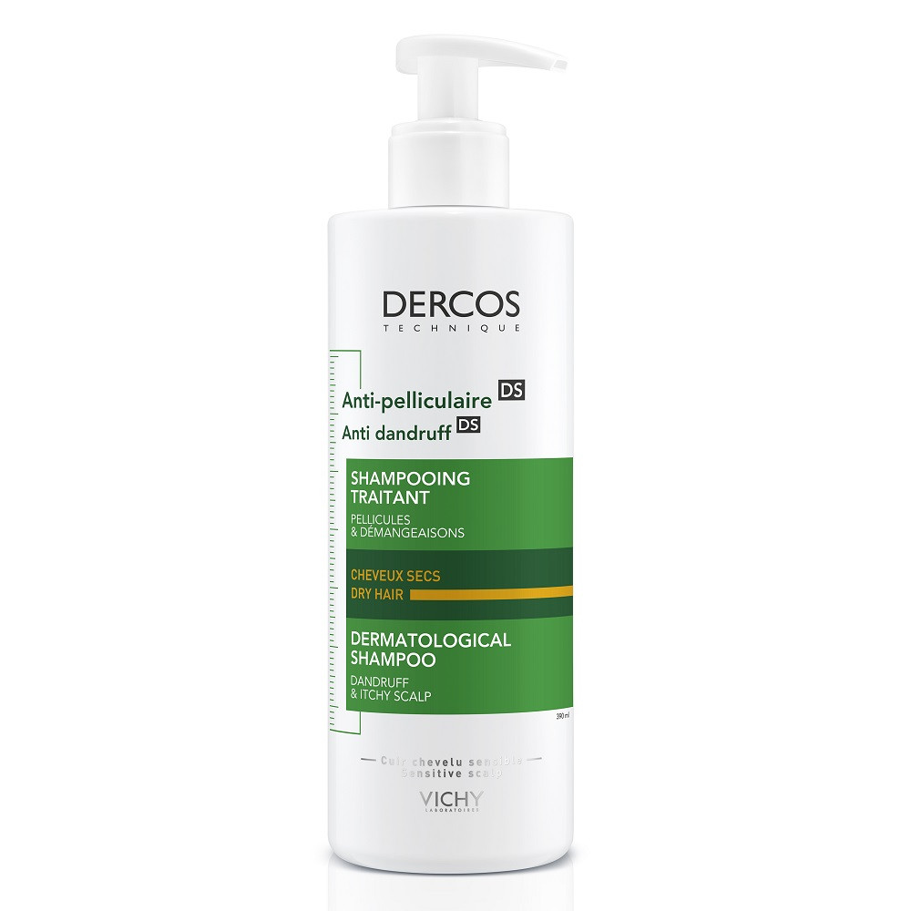 Sampon anti-matreata pentru par uscat Dercos, 390 ml, Vichy