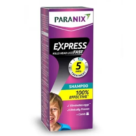 Sampon Paranix Expres + pieptene pentru indepartarea paduchilor, 200ml, Perrigo