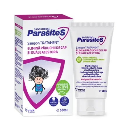 Sampon tratament impotriva paduchilor Parasites Santaderm, 50 ml, Viva Pharma