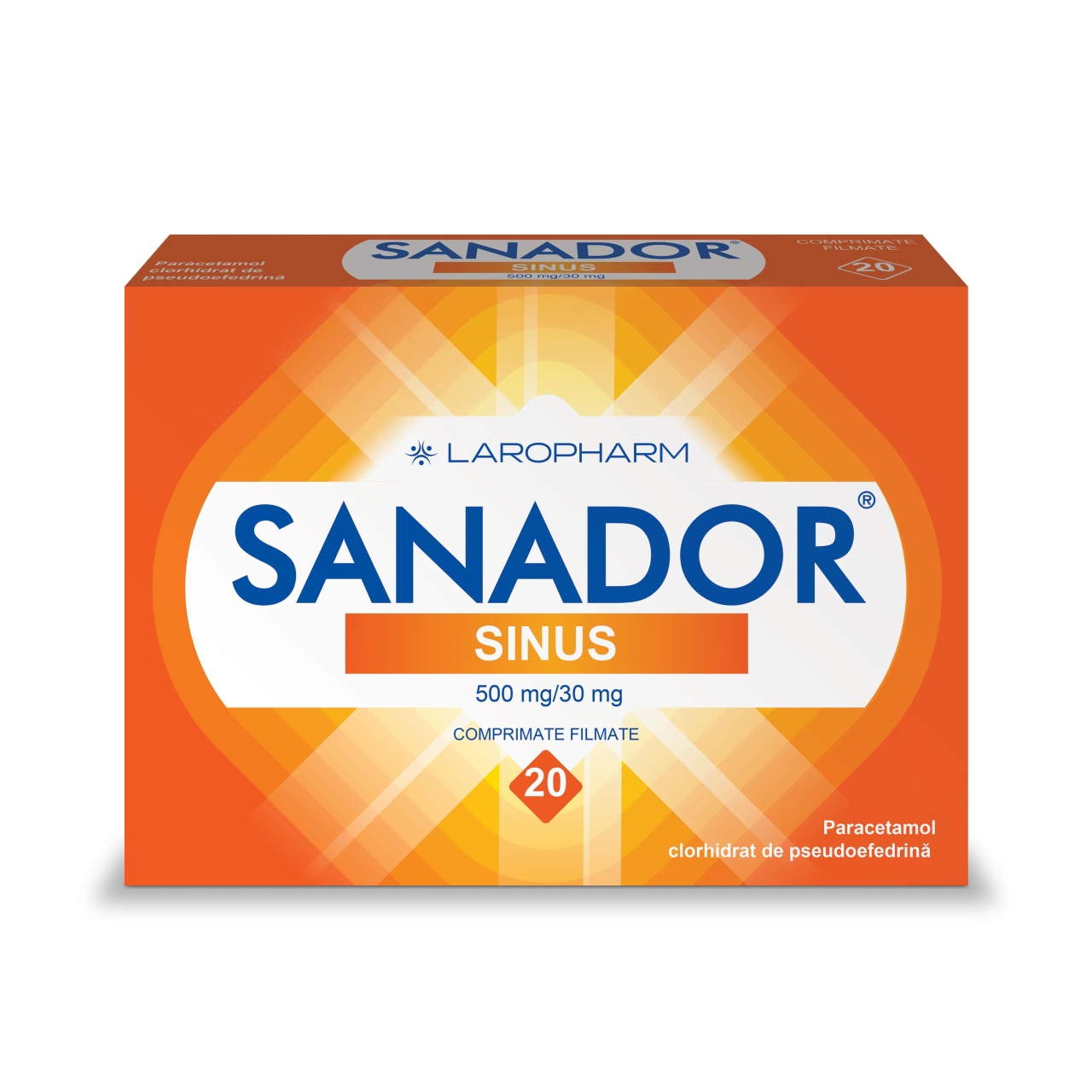 Sanador Sinus 500mg/30mg, 20 comprimate, Laropharm