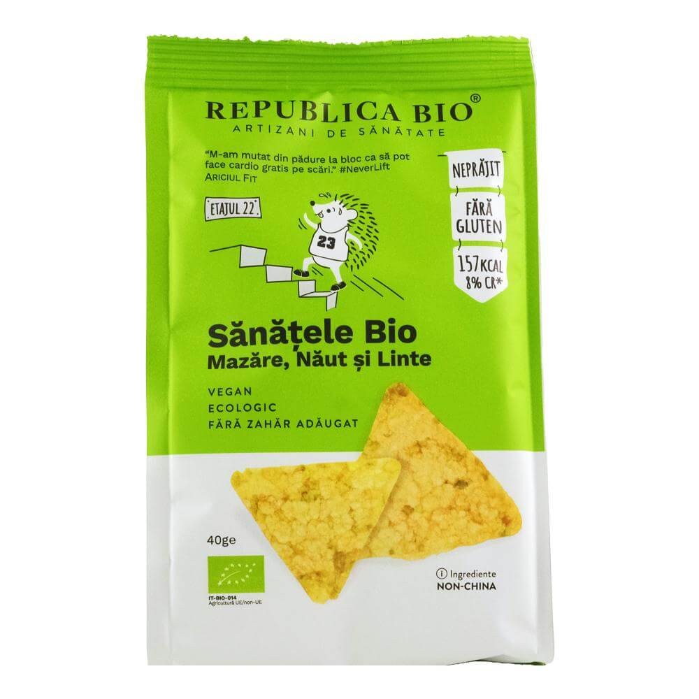 Sanatele Bio cu mazare, naut si linte, eco, fara gluten, 40g, Republica Bio